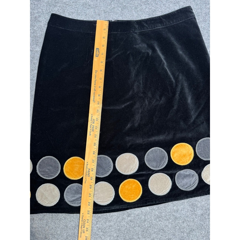 Vintage Boden Black Velvet A-Lined Skirt w/Circle Applique Size 16R - Picture 5 of 8